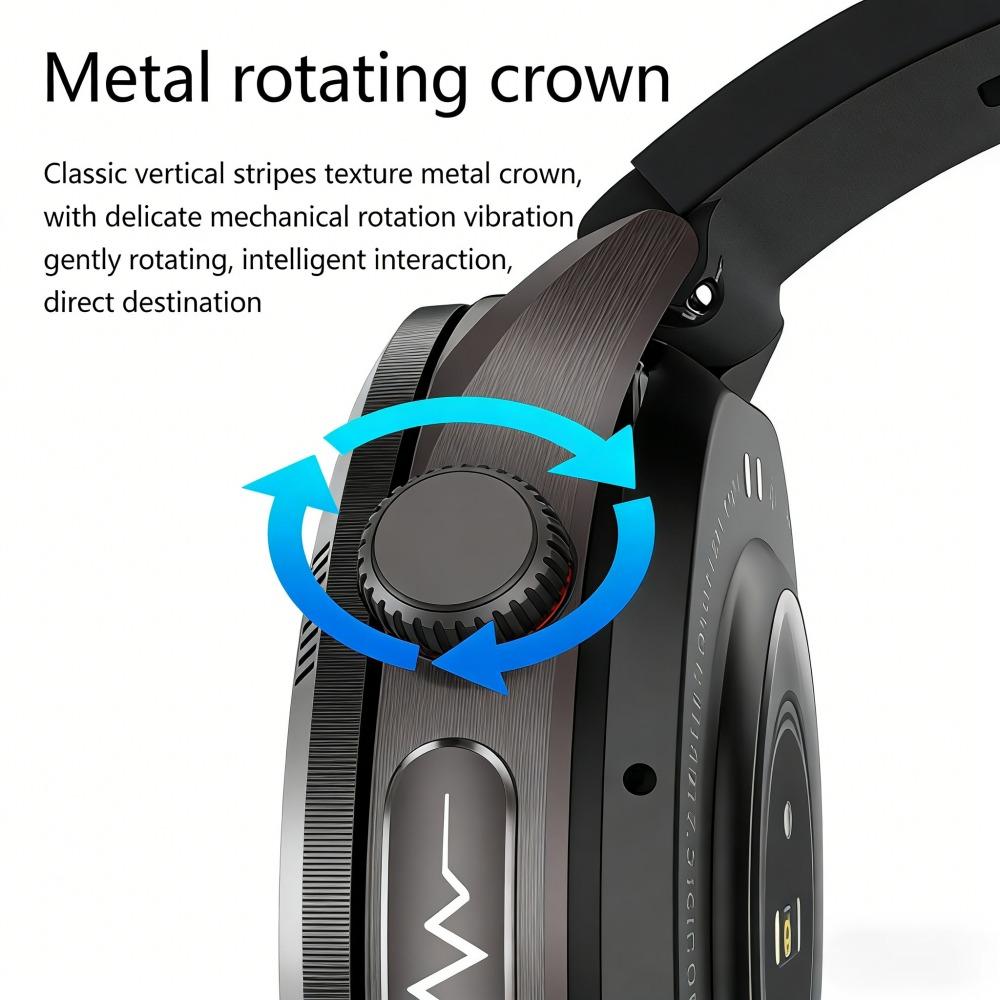 SACOSDING Nové chytré hodinky pro muže, ženy, typ vzduchové pumpy a airbagu, test krevního tlaku, 1,43palcový AMOLED displej EKG, volání přes Bluetooth