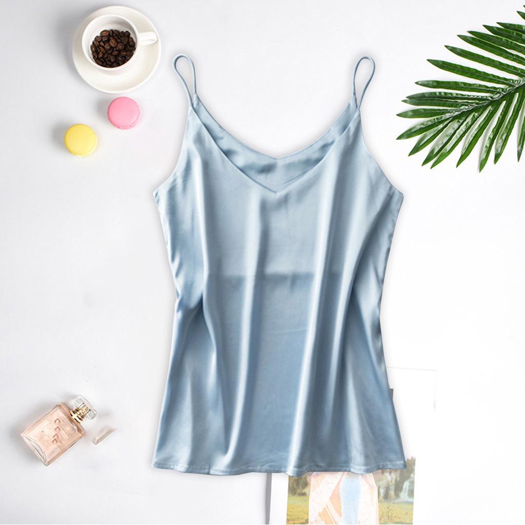 Women's Loose Fit Plus Size Imitation Silk Satin Camisole - Sleeveless Top for Outerwear or Inner Wear