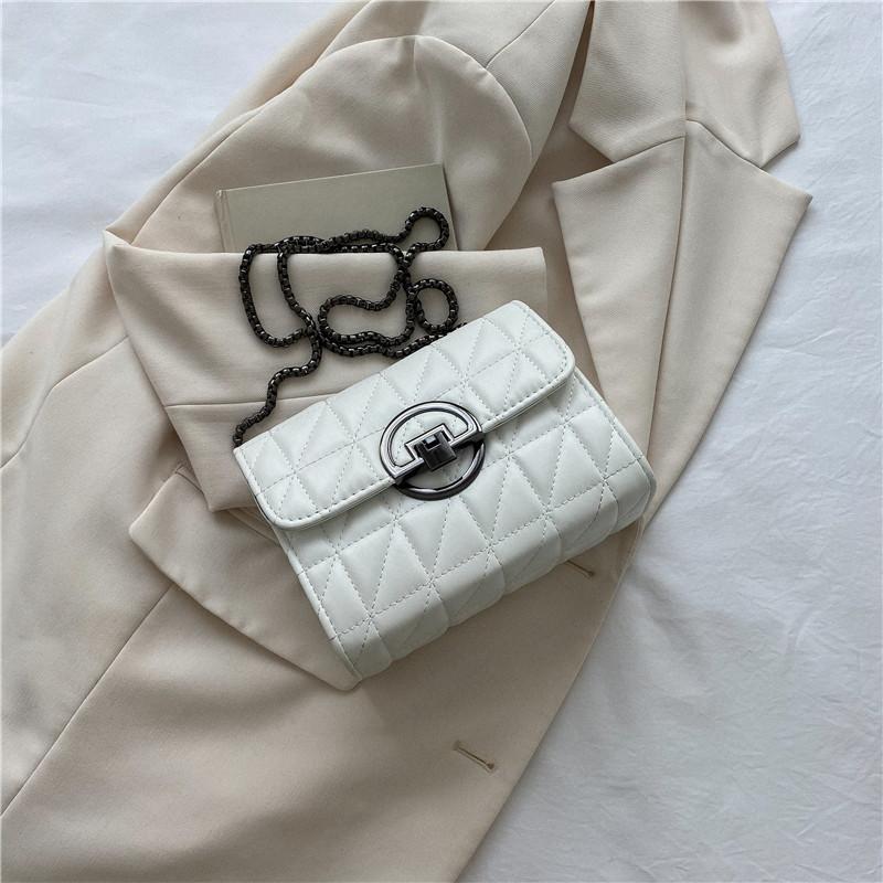 

Повсякденна мода іноземний стиль маленька сумка жіноча 2024 нова проста ланцюгова сумка-месенджер повсякденна проста на плече маленька квадратна сумка білий