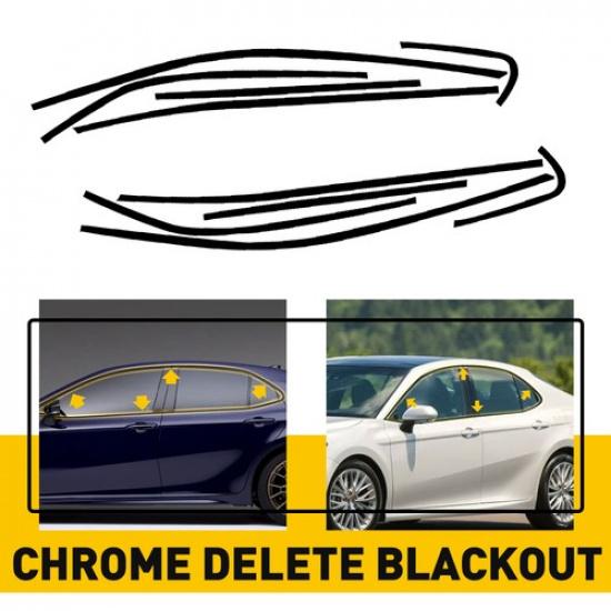 Chrome Delete Blackout Overlay for 2018-2024 Toyota Camry Window Trim Sticker
