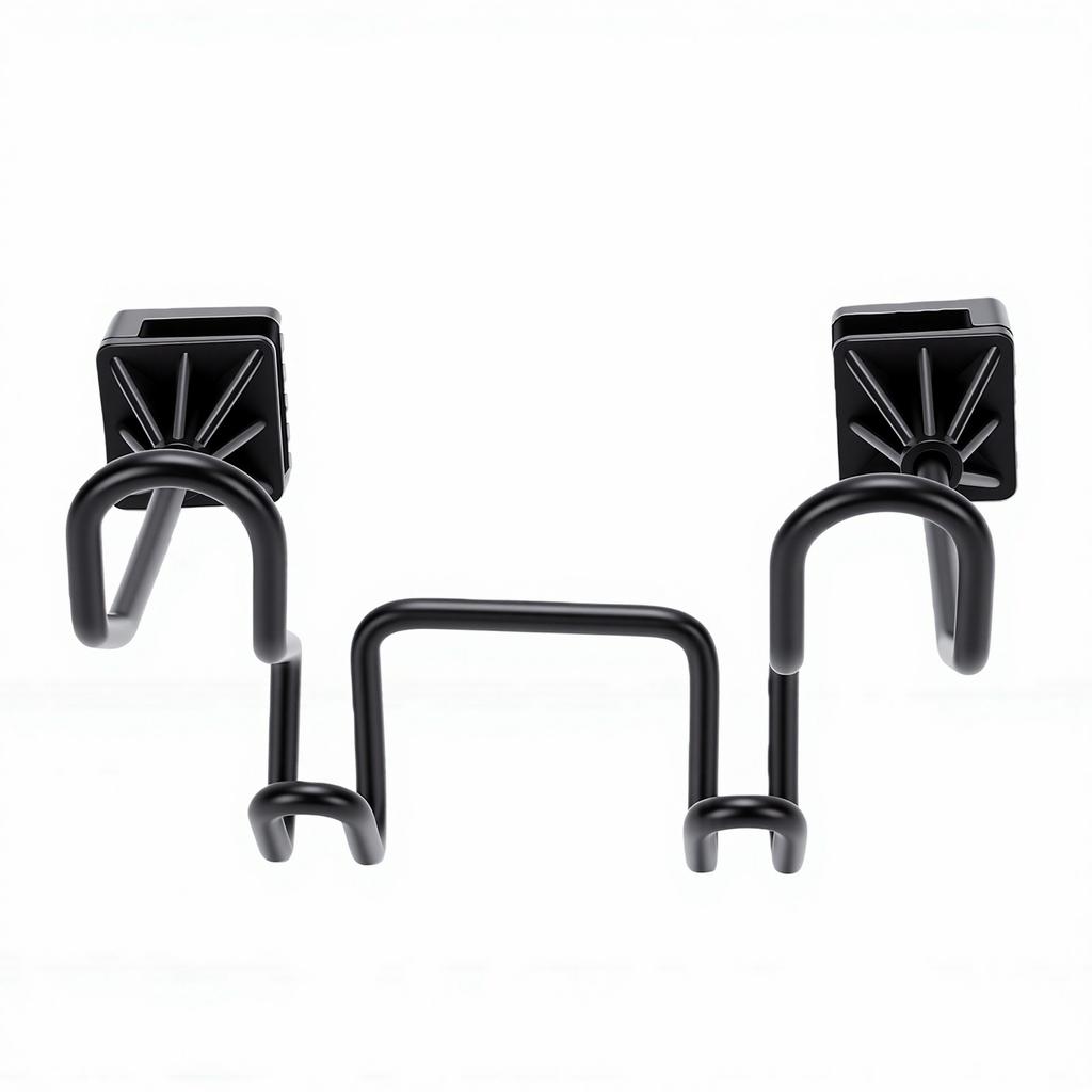2pcs Car Headrest Hook Dual Hook Stainless Steel High Load Bearing Capacity Truck Hat Holder Black