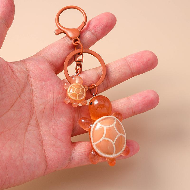 Cartoon Colorful Resin Animal Turtle Keychain for Car Key Souvenir Gifts for Women Men Handbag Pendant Keyrings DIY Accessories