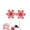 Snowflake Christmas Cake Toppers - Cupcake Decoration Picks and Dessert Table Accessories