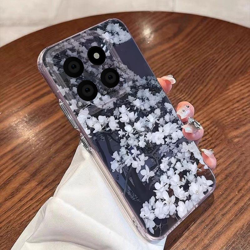 Baumblüten Muster Hülle Für Xiaomi Redmi Note 15 Pro 4G Funda Redmi Note 14 13 Pro 5G Transparentes TPU Silikon Weiche Hülle