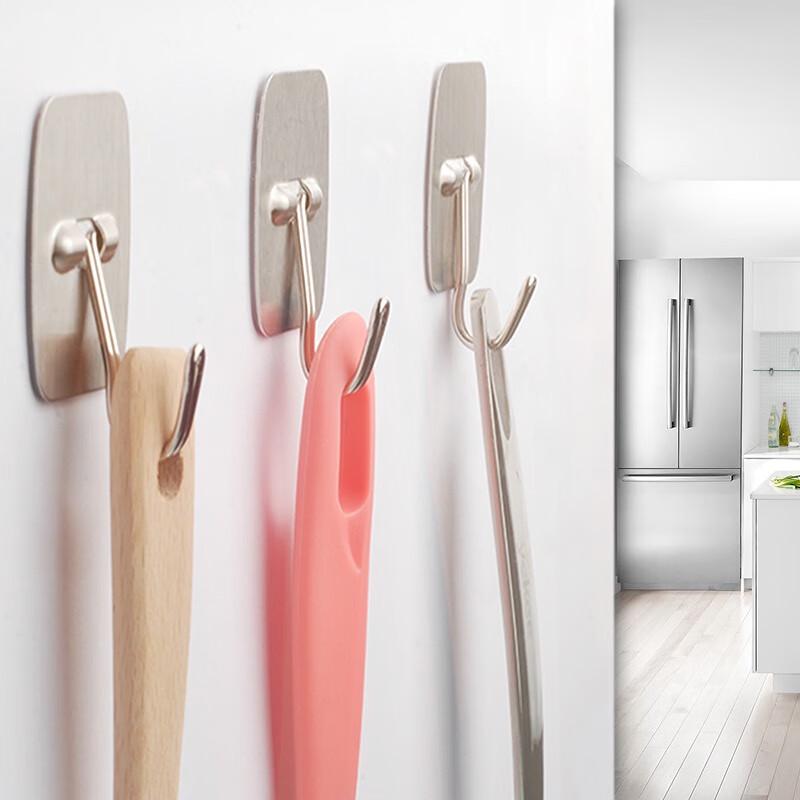 Yekee Stainless Steel Adhesive Hooks (3-Pack)