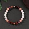 Festive Gifts Warm Pink And Red Tone Natural Stone Beaded Bracelet Fashion Jewelry For Unisex Daily Wear Stylish And Easy To Match Accessory