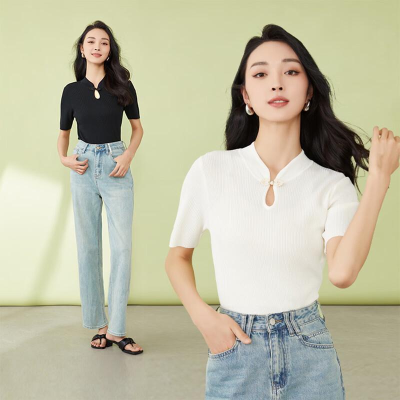 Women's New Chinese Style Short-Sleeved Knit Top