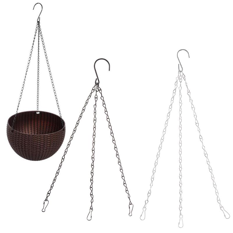 Satın alın High Quality 3 Point Garden Basket Iron Hanging Chains Flower Planter Pots Holder