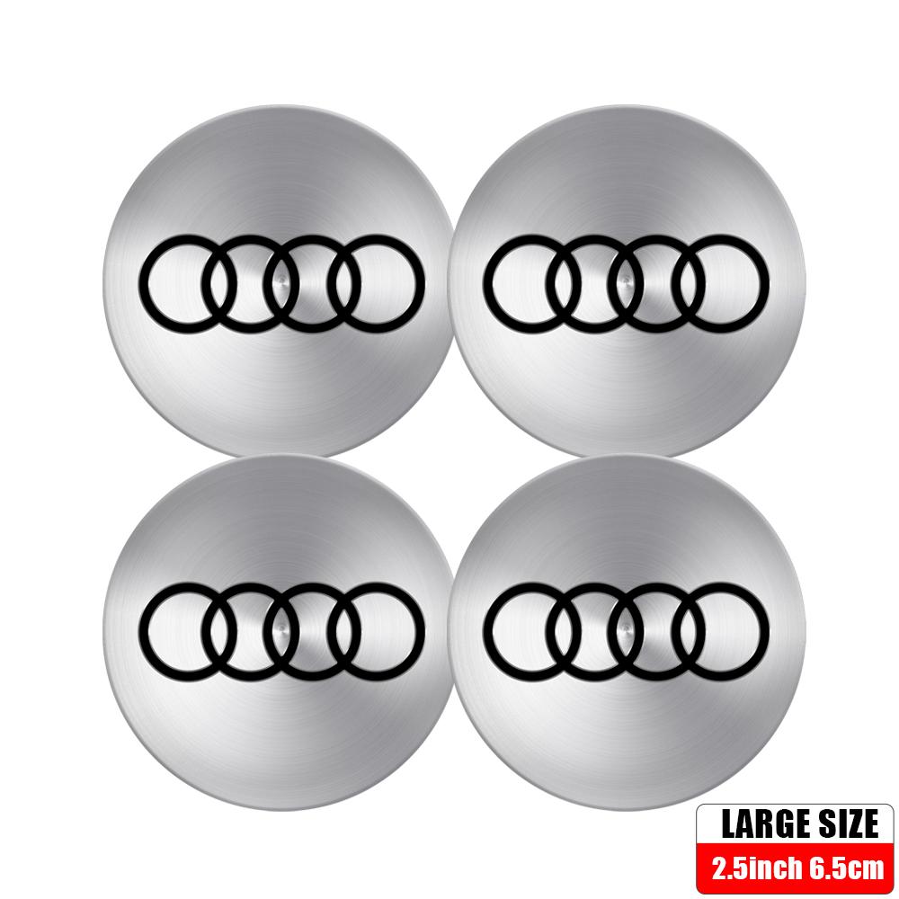 For Audi A4 4Pcs Car Wheel Hub Caps Auto Emblem Tyre Center Covers Accessories For Audi A1 A2 A3 A4 A5 A6 A7 A8 S Quyttro Sline RS Q2 Q3 TT