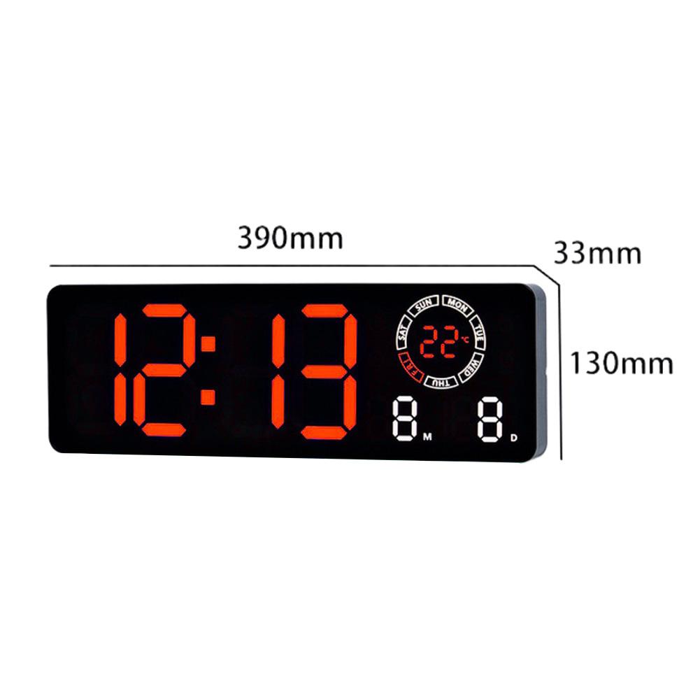 Temperature Display Blue LED Wall Clock Clear Numeric Display 8 Fixed Colors Automatic Light Sensing Bedroom For Wall Mounting