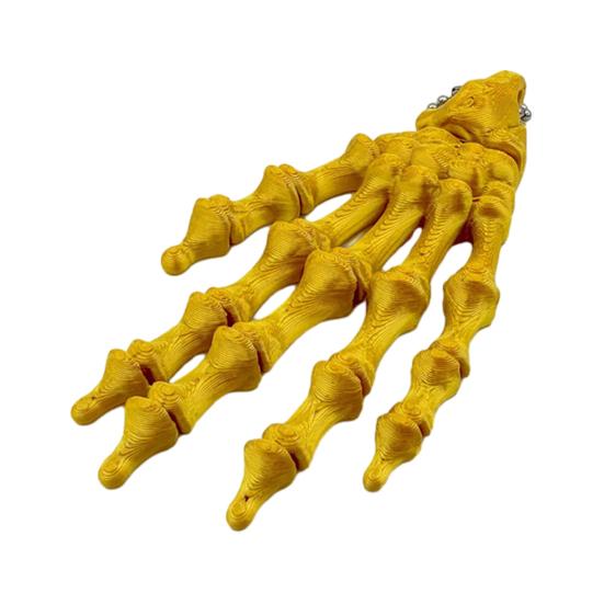 Yousheng Skeleton Hand Keychain, with Hanging Chain 3D Printed Ornament, Movable Joint Design Skull Palm Stress Relief Toy for Halloween