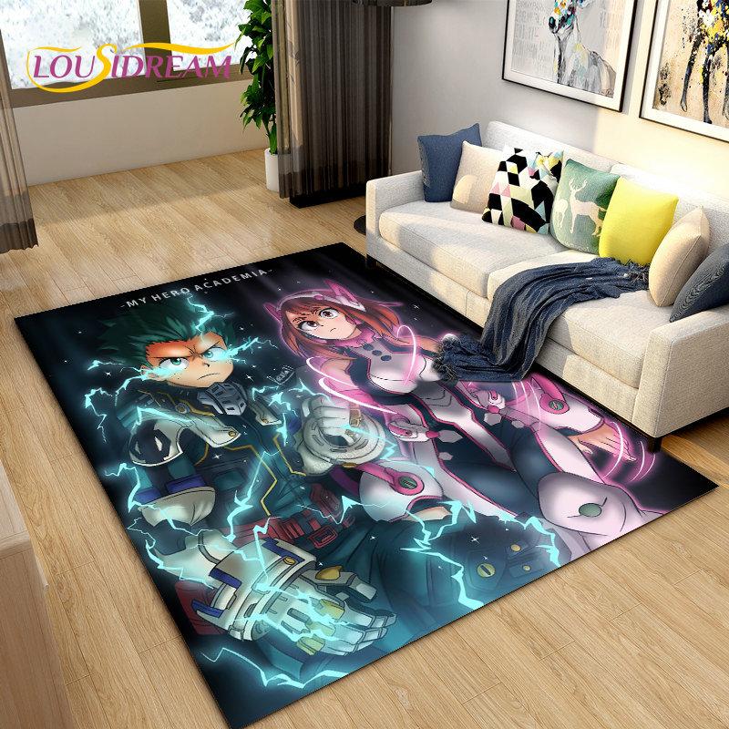 My Hero Academia, Japan Anime Area Koberec,Koberec Koberec do obývacího pokoje Ložnice Pohovka Dekorace rohožky, Protiskluzová podložka pro děti na hraní