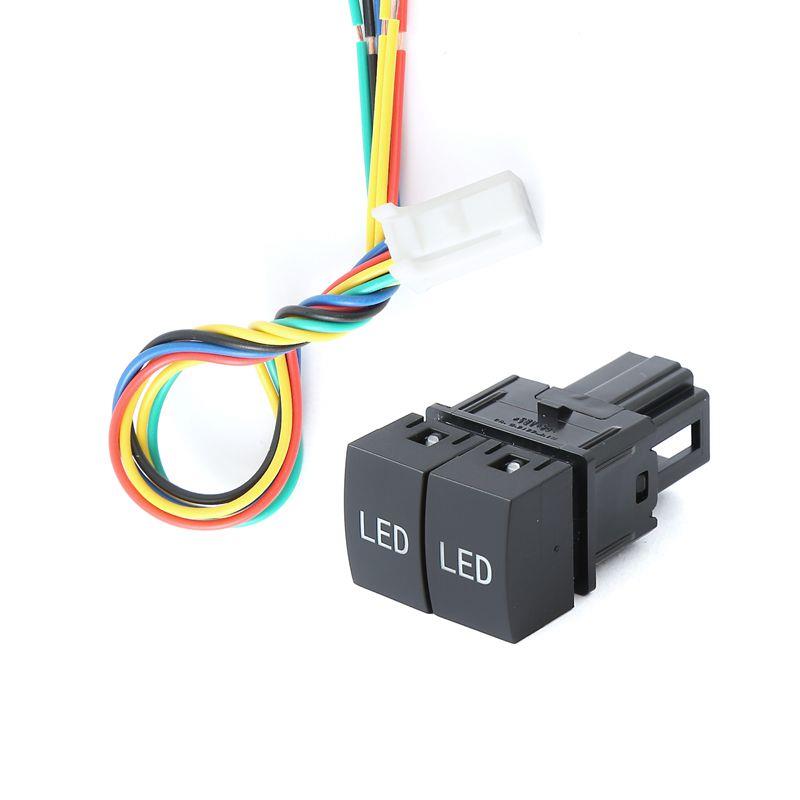 1PC Car Dual Switch Fan Light LED DRL Front Rear Fog Light Switch Button with Wire Fit For Nissan X-TRAIL 2023 Accessories