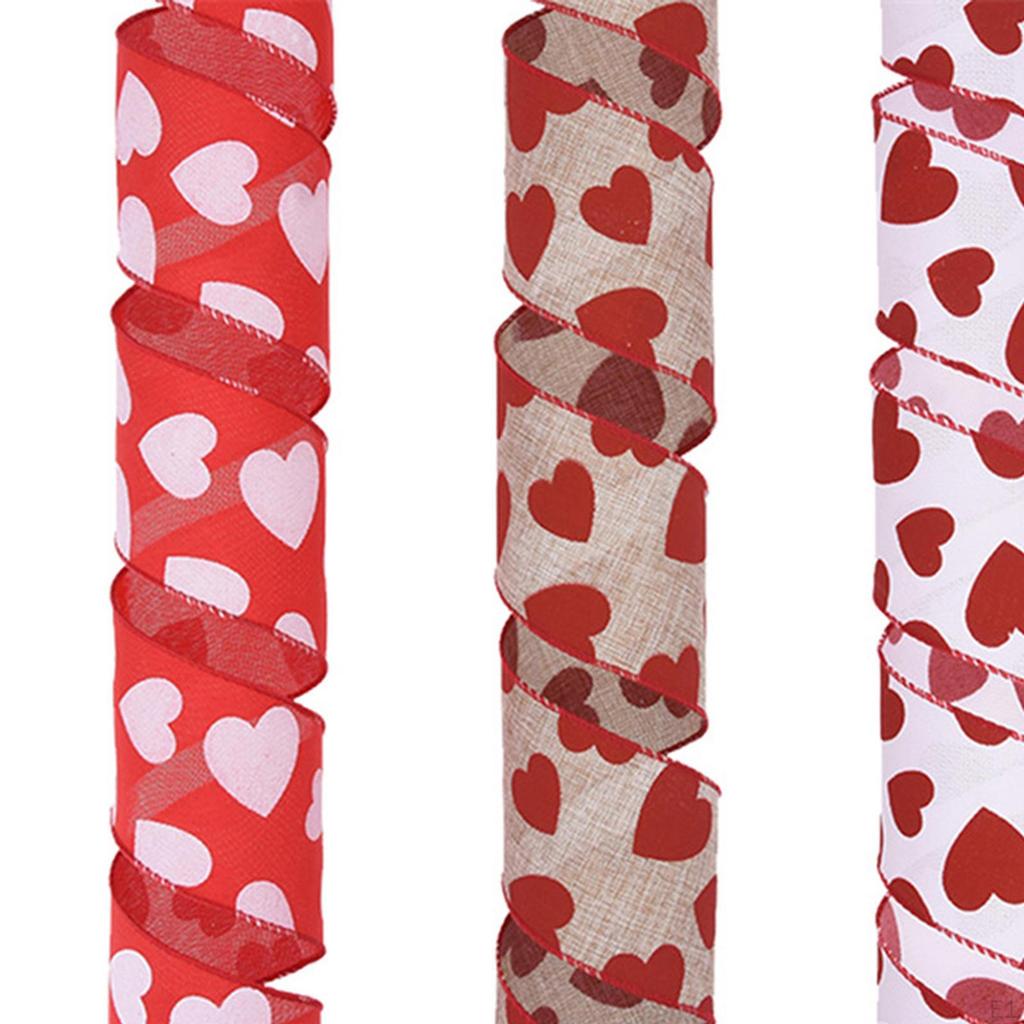 Day Assorted Heart Printed Ribbons for DIY Holiday Wedding