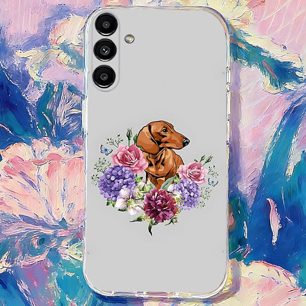 Animal Dachshund Dog Cute Shockproof Clear Case For Samsung Galaxy S30,S25,S24,S23,S20,S21,S22,S10,5G,FE,lite,PIus Cover
