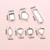 10pcs Double Loops Connector Pendant Cabochons Blank Base Settings Tray Heart Sqaure Rectangle Oval DIY Jewelry Findings