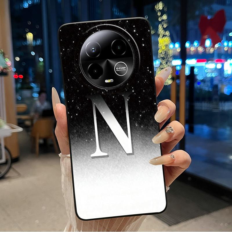 Black Case For BLU Bold K50 Soft Silicone Anti-scratch Casing For BLU Bold K50 Lucky A-Z Letter Pink Shiny Starry Sky Back Cover