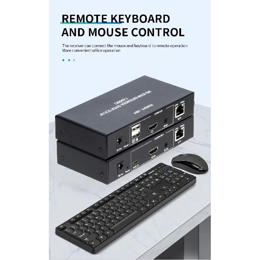 200M HDMI KVM USB Extender Over RJ45 CAT5e CAT6 Ethernet Network Cable TCP/IP HDMI KVM Extender Transmitter Receiver Converter