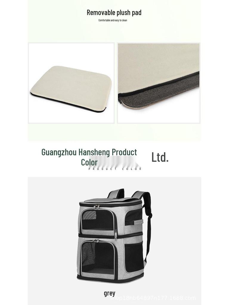 Hanbang Double-Layer Large Space Pet Backpack for Cats - Ideal for Outings