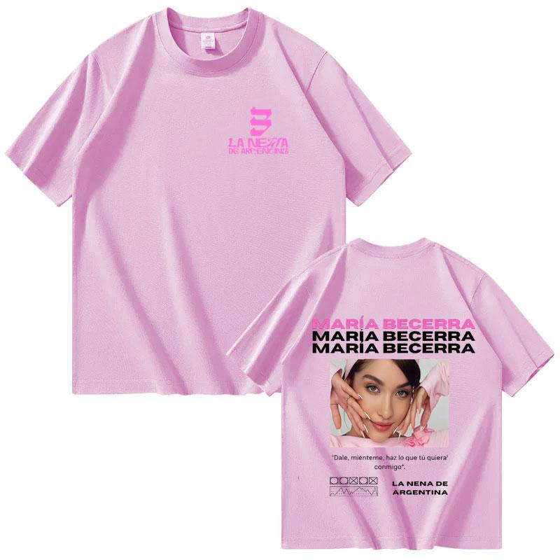 Singer Maria Becerra 2025 Tour Fashion Streetwear Oversized Tshrit Mens Womens Shortsleeved Tee Pop Aesthetic Casual Cozy Tops
