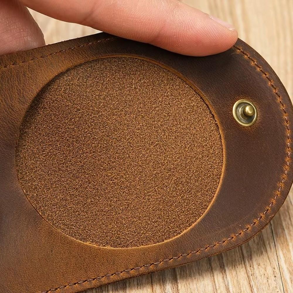 Simple Style Genuine Leather Small Wallet Handmade Ultra Light Change Purse Hasp Mini Coin Purse Men And Women