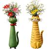 2pcs Cute Cat Shaped Flower Vase for Desk Shelf Decor Gardening Gift Home Decor