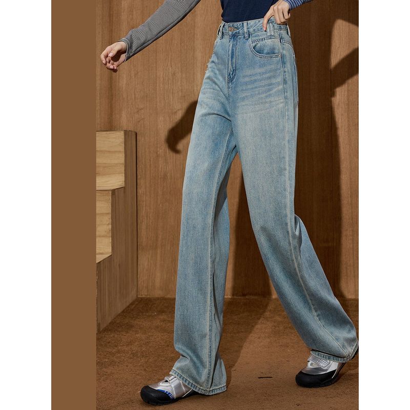 Coolhut2025 Autum Women's Fashionable American Retro Loose and Versatile Casual Jeans