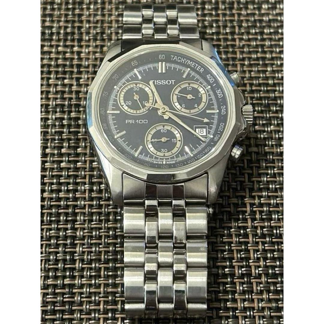 Used [Battery replaced] TISSOT PR100 Chronograph P372/472 Blue