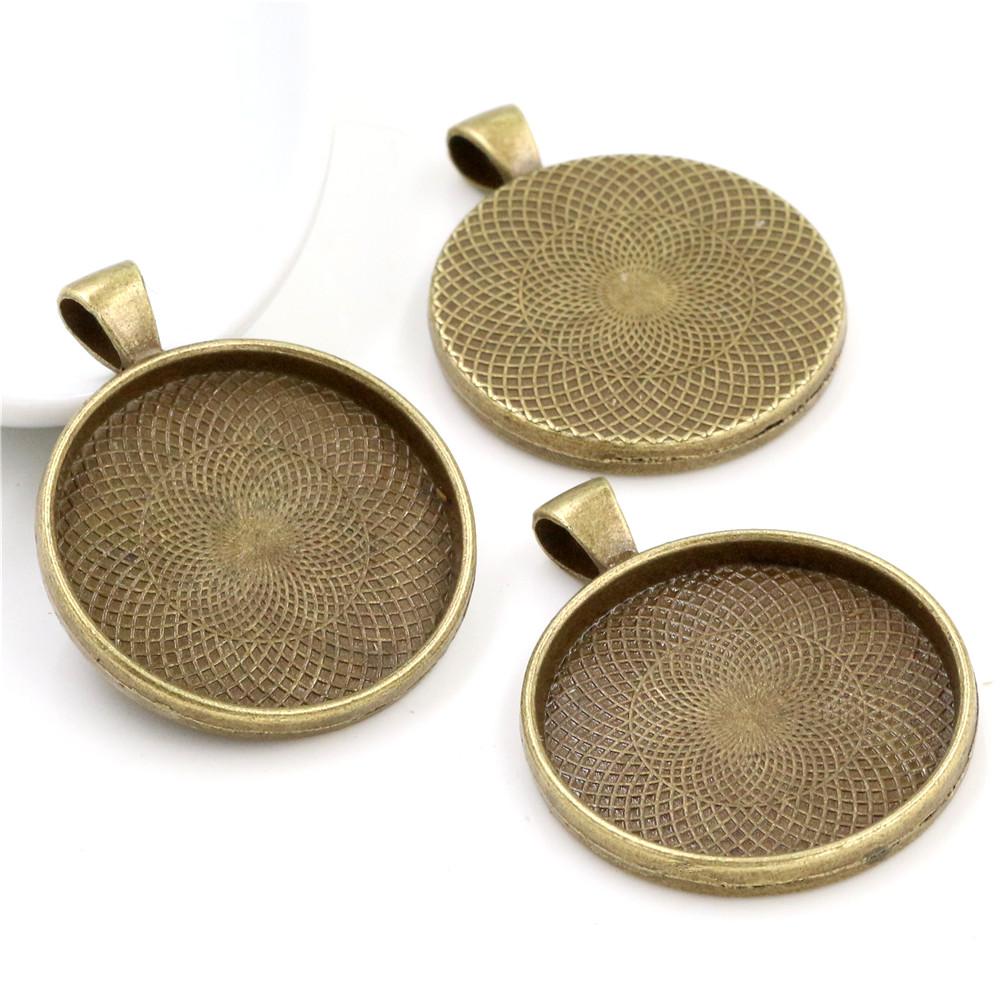 5pcs/Lot 30mm Inner Size 9 Colors Plated Classic Style Cabochon Base Setting Charms Pendant