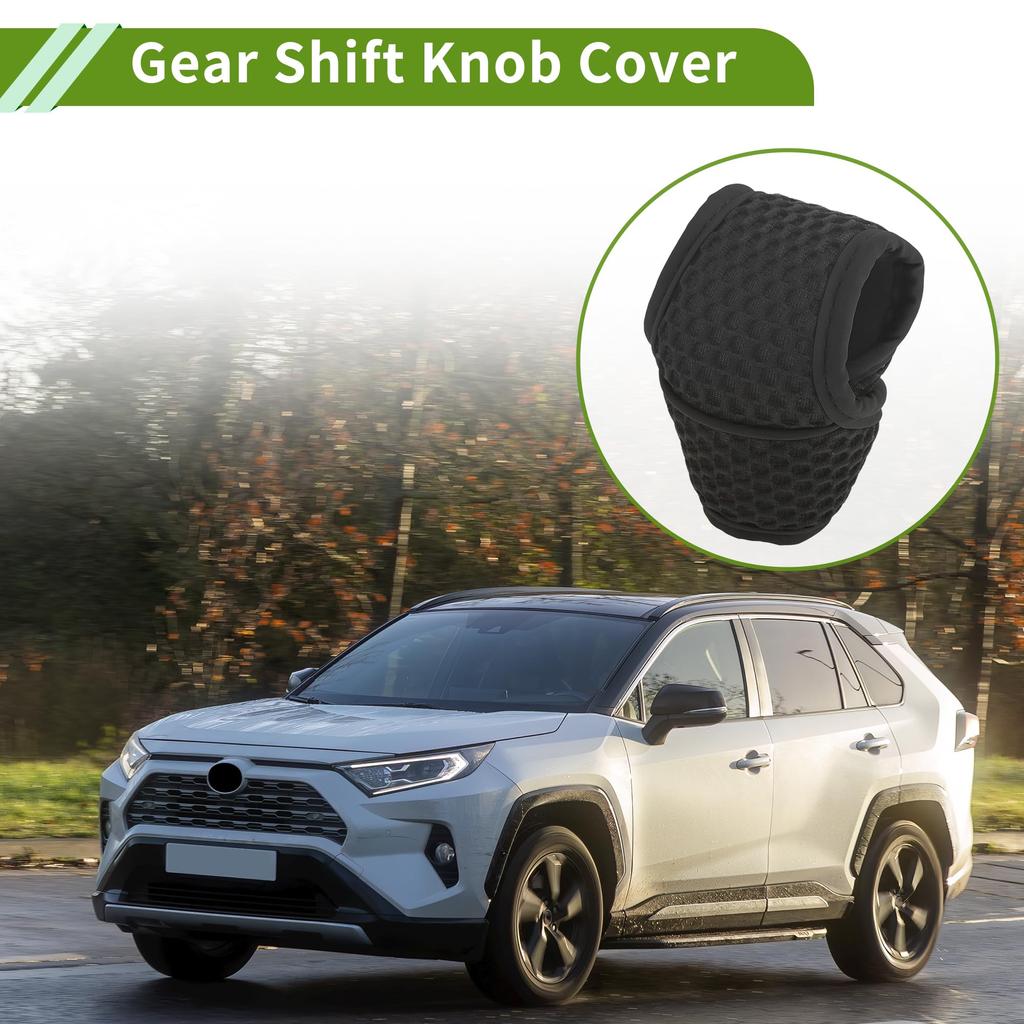 HOPESPANNER Shift Knob Mesh Compatible with Interior Parts Cover, Black, 1pc, Fabric, Breathable, Universal, Scratch-Resistant, Stain-Resistant,