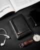 Stylish men's wallet made of genuine leather, black, RFID protection - Rovicky