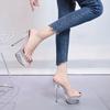 2021 Sommer Trend Transparente Plateau Stilettoabsätze - Spitze Zehenpartie, Superhohe Damen Freizeitschuhe
