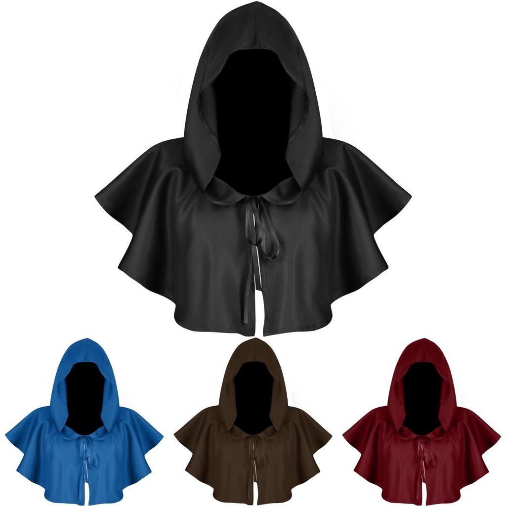 Mantello Medievale con Cappuccio per Costume di Halloween