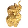 2 st Elefantstaty Gyllene Dekorativa Praktiska Hartsmaterial Små Kompakta Elefanthantverk för