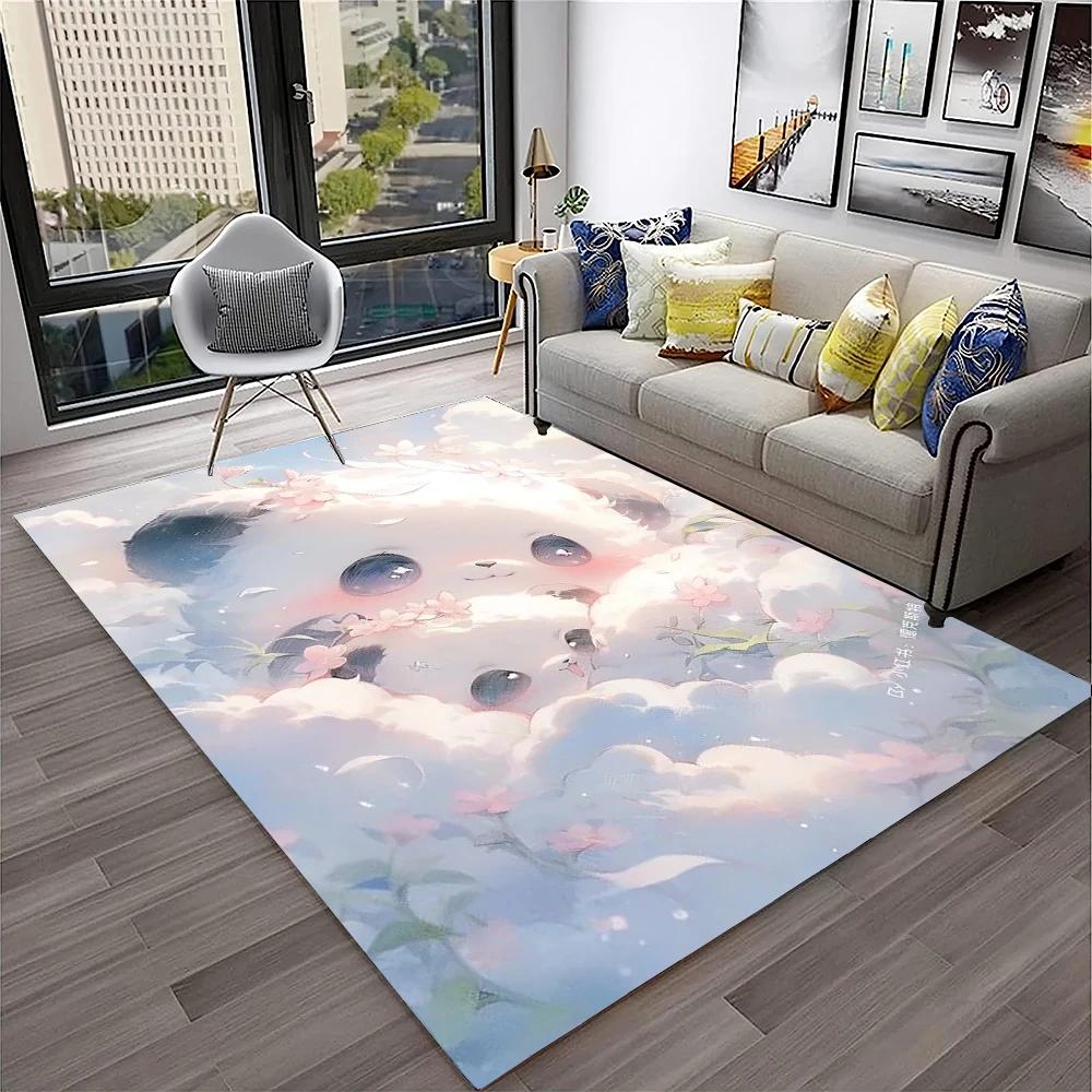 3D Cartoon Cute Panda Animal Child Play Carpet Rug for Home Living Room Bedroom Sofa Doormat Decor,Area Rug Non-slip Floor Mat