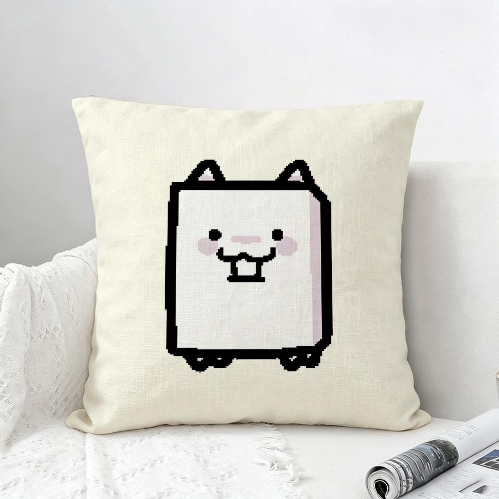 Game The Battle Cats Cushion Cover Natural Linen Pillowcase Set AllinOne Decor for Sofa Bedroom Chair
