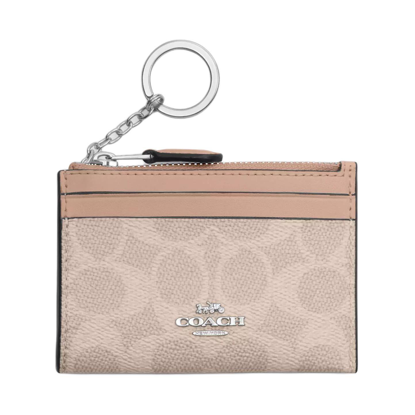 

Новый тонкий чехол для ID COACH из канвы с покрытием, мини-картхолдер для женщин, песочный CW870-SVPWH 10.9*1.3*7.6CM