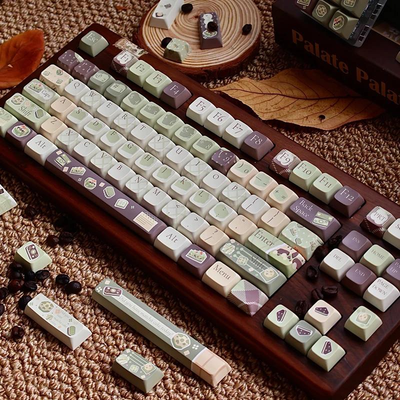 Matcha Flavor Sticker Theme Keycap Xda Cherry Pbt Five-Sided Thermal Sublimation 136Keys Keycap Set