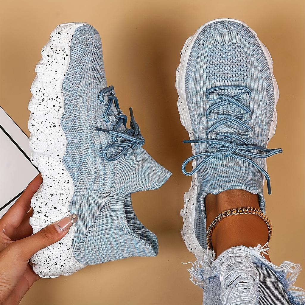 Women's Simple Plain Lace-Up Low Top Sneakers, Casual Comfortable Breathable Lightweight Sports Running Shoes, Women Shoes