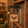 Holiday Gifts for Readers Decorative Bookshelf Lamp with Integrated Bookends, Retro Iron Library Lantern Reading Corner, Vintage Style Lanterns