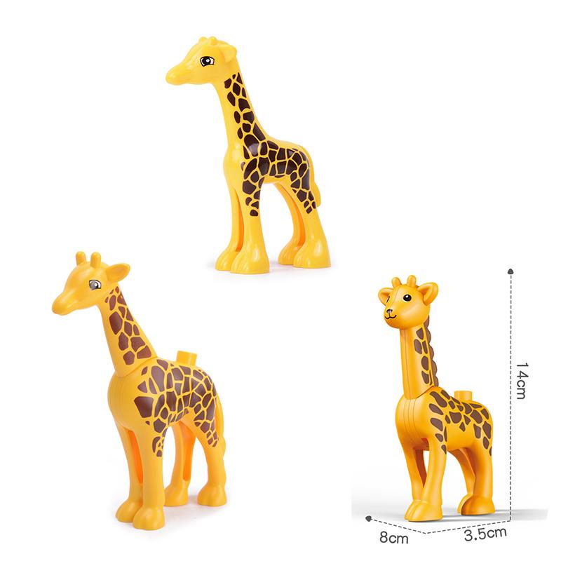 Big Building Blocks Marine Farm Animal Cat Dog Accessories Lion Shark Compatible With Duploed City Education Children Gift Toys