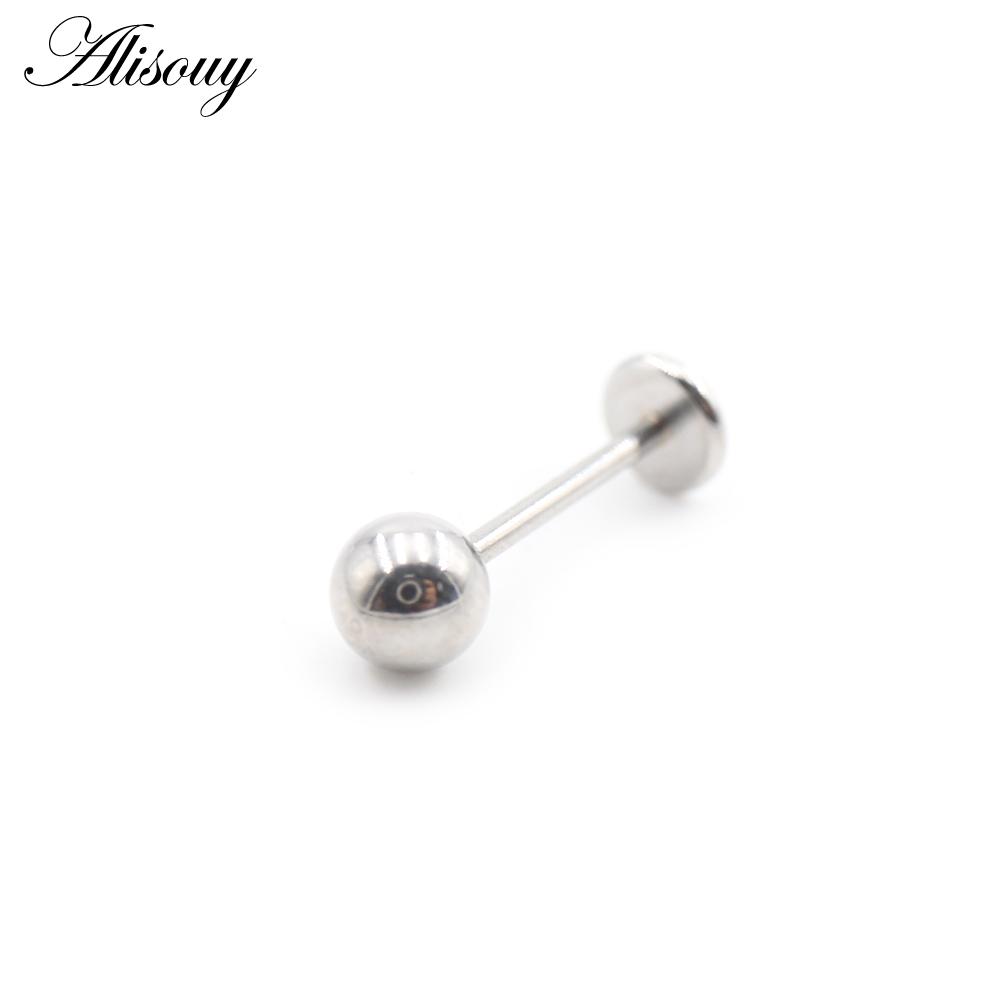 

Alisouy 1PC безрезьбовой нержавеющей стали циркониевый анодированный лабрет губа гвоздик кольцо ухо козелок хрящ серьги пирсинг ювелирные изделия #1 0.8*6*2mm