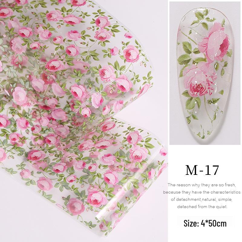 

Японские цветочные наклейки-переводки для нейл-арта – Звездное небо, гелевая декорация M-17# Single 4*50cm розовый