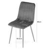 LAVA chair - light gray velvet / wood color legs x 2