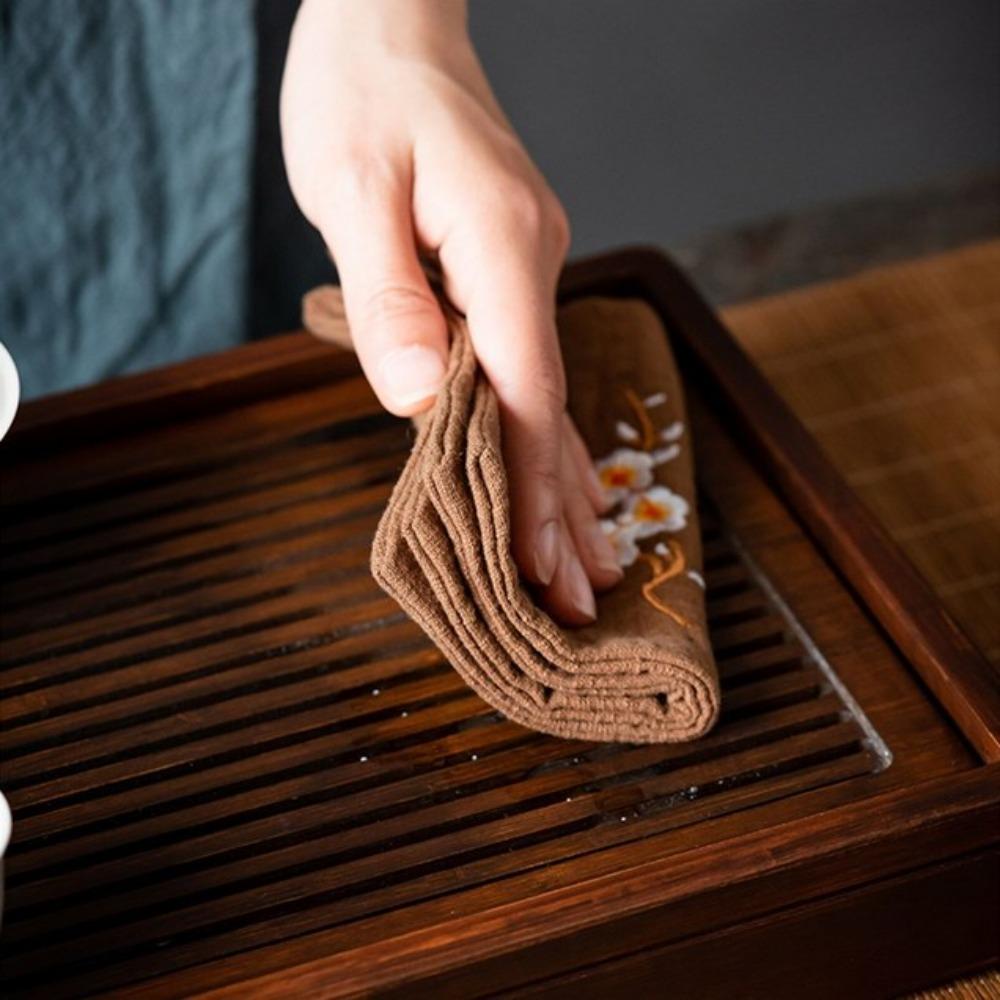 Embroidery Cleaning Rag Cotton Cotton and Linen Tea Towels Portable Tea Cloth