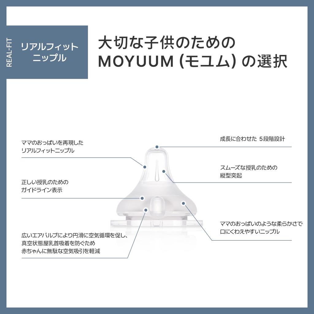 MOYUUM Silicone Coated Glass Baby Bottle, 240ml, for Babies 3 Months and Up, Slim Design, Round Hole, 2025 Model