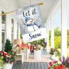 Snowman Garden Flag - Polyester "Let It Snow" Decorative Flag, Double-Sided Outdoor Seasonal Display, 1pc, No Electricity Needed, for Patio, Lawn & Ya