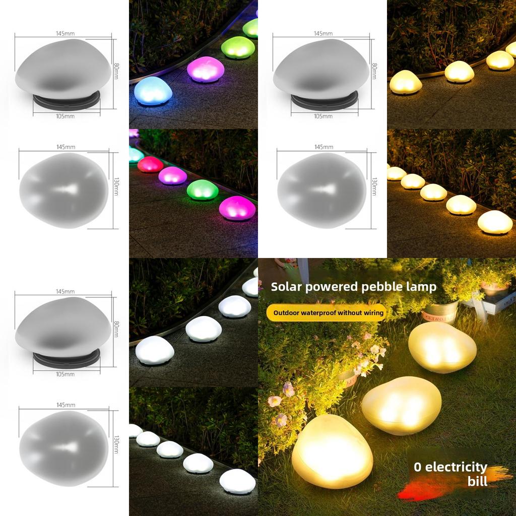 Solar Garden Lawn Light With Led Cobblestone Lamp For Outdoor Landscape Decor