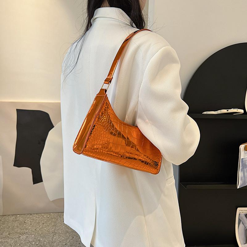 Stylish Stone Pattern Solid Color Shoulder Bag In Chic Vintage Design For Women