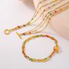 Bohemian Multi-Layer Glazed Beaded Titanium Steel Jewelry Set